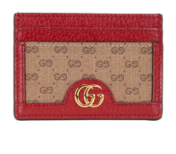 Gucci X Doraemon Card Holder, Canvas, Beige/Red, B, 4*